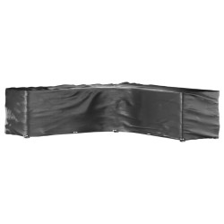 vidaXL Fundas muebles jardín forma de L 2 uds 20 ojales 300x300x90 cm