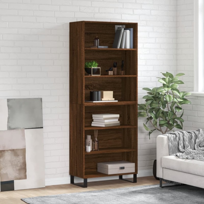 vidaXL Aparador alto madera de ingeniería marrón roble 69,5x32,5x180cm vidaXL Aparador alto madera de ingeniería marrón roble 69,5x32,5x180cm