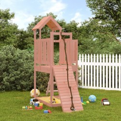 vidaXL Casita infantil con pared de escalada madera abeto Douglas