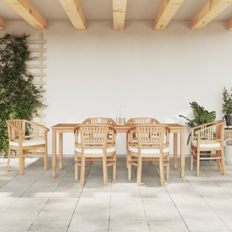 vidaXL Juego de comedor de jardín 7 piezas madera maciza de teca vidaXL Juego de comedor de jardín 7 piezas madera maciza de teca