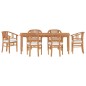 vidaXL Juego de comedor de jardín 7 piezas madera maciza de teca vidaXL Juego de comedor de jardín 7 piezas madera maciza de teca