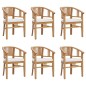 vidaXL Juego de comedor de jardín 7 piezas madera maciza de teca vidaXL Juego de comedor de jardín 7 piezas madera maciza de teca
