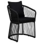 vidaXL Juego de comedor de jardín 5 piezas con cojines ratán PVC negro