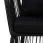 vidaXL Juego de comedor de jardín 5 piezas con cojines ratán PVC negro