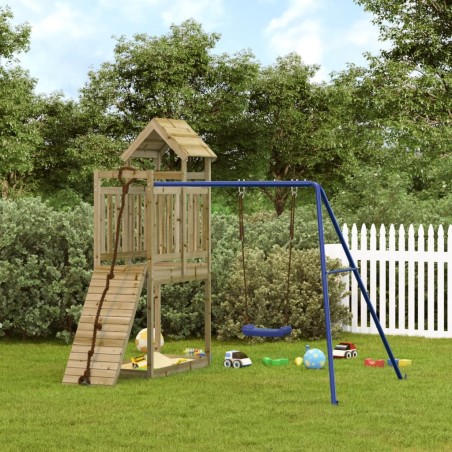 vidaXL Parque infantil de exterior madera de pino impregnada