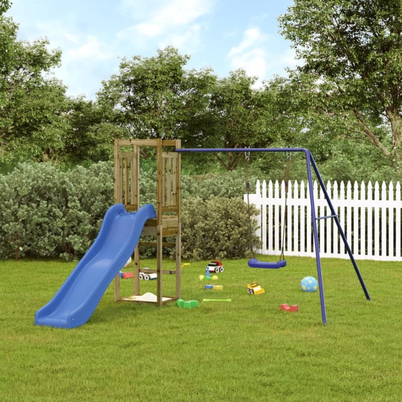 vidaXL Parque infantil de exterior madera de pino impregnada