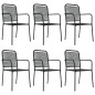 vidaXL Juego de comedor jardín 7 pzas acero y cuerda de algodón negro