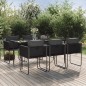 vidaXL Juego de comedor para jardín 7 piezas negro vidaXL Juego de comedor para jardín 7 piezas negro