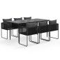 vidaXL Juego de comedor para jardín 7 piezas negro vidaXL Juego de comedor para jardín 7 piezas negro