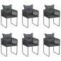 vidaXL Juego de comedor para jardín 7 piezas negro vidaXL Juego de comedor para jardín 7 piezas negro