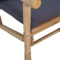 vidaXL Set de muebles de jardín 3 piezas bambú con cojines gris oscuro vidaXL Set de muebles de jardín 3 piezas bambú con cojines gris oscuro