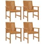 vidaXL Sillas de comedor para jardín 4 uds madera maciza acacia