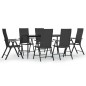 vidaXL Juego de comedor de jardín 7 piezas ratán sintético negro vidaXL Juego de comedor de jardín 7 piezas ratán sintético negro