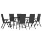 vidaXL Juego de comedor de jardín 7 piezas ratán sintético negro vidaXL Juego de comedor de jardín 7 piezas ratán sintético negro