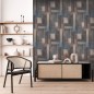 DUTCH WALLCOVERINGS Papel pintado Wood azul y marrón