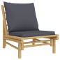 vidaXL Set de muebles de jardín 5 piezas bambú con cojines gris oscuro vidaXL Set de muebles de jardín 5 piezas bambú con cojines gris oscuro