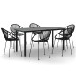 vidaXL Juego de comedor para jardín 7 piezas ratán PVC negro vidaXL Juego de comedor para jardín 7 piezas ratán PVC negro