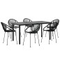vidaXL Juego de comedor para jardín 7 piezas ratán PVC negro vidaXL Juego de comedor para jardín 7 piezas ratán PVC negro