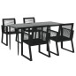 vidaXL Juego de comedor de jardín 5 piezas ratán PVC negro
