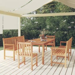 vidaXL Juego de comedor para jardín 5 piezas madera maciza de teca
