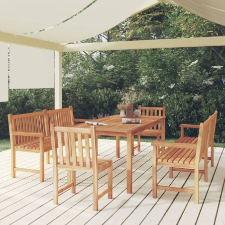 vidaXL Juego de comedor para jardín 5 piezas madera maciza de teca