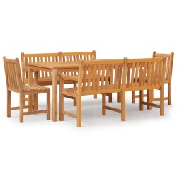 vidaXL Juego de comedor para jardín 5 piezas madera maciza de teca