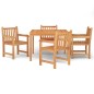 vidaXL Juego de comedor para jardín 5 piezas madera maciza de teca vidaXL Juego de comedor para jardín 5 piezas madera maciza de teca