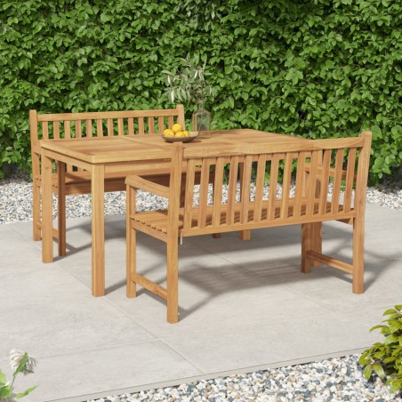 vidaXL Juego de comedor para jardín 3 pzas madera maciza de teca