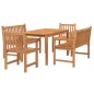 vidaXL Juego de comedor para jardín 5 piezas madera maciza de teca vidaXL Juego de comedor para jardín 5 piezas madera maciza de teca