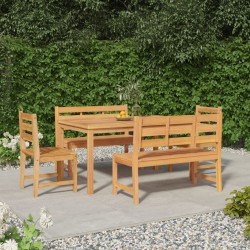 vidaXL Juego de comedor para jardín 5 piezas madera maciza de teca