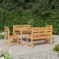 vidaXL Juego de comedor para jardín 5 piezas madera maciza de teca vidaXL Juego de comedor para jardín 5 piezas madera maciza de teca