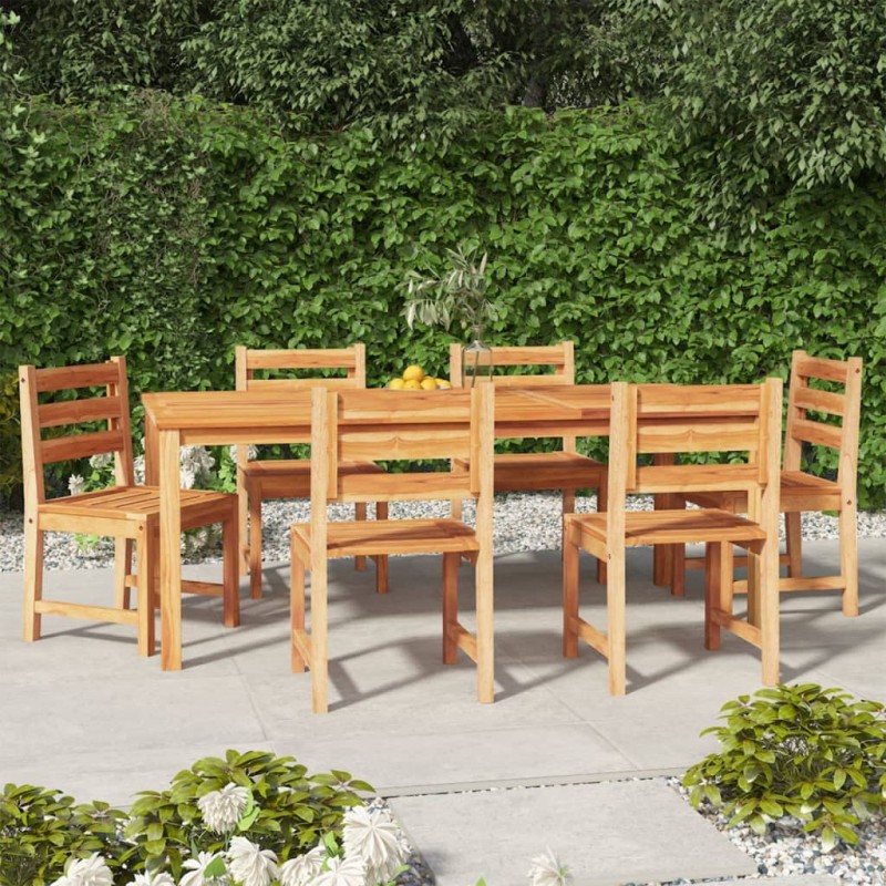 vidaXL Juego de comedor de jardín 7 piezas madera maciza de teca vidaXL Juego de comedor de jardín 7 piezas madera maciza de teca