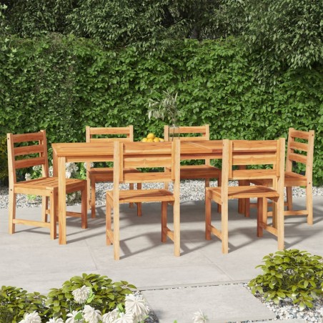 vidaXL Juego de comedor de jardín 7 piezas madera maciza de teca