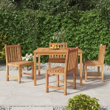 vidaXL Juego de comedor para jardín 5 piezas madera maciza de teca