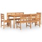 vidaXL Juego de comedor para jardín 5 piezas madera maciza de teca vidaXL Juego de comedor para jardín 5 piezas madera maciza de teca