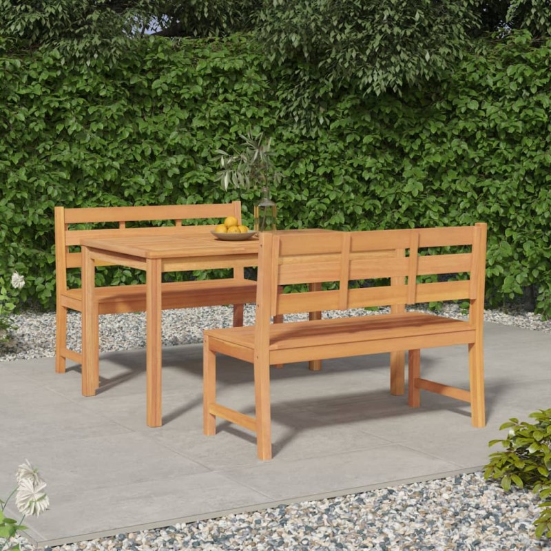 vidaXL Juego de comedor para jardín 3 pzas madera maciza de teca vidaXL Juego de comedor para jardín 3 pzas madera maciza de teca