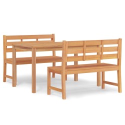 vidaXL Juego de comedor para jardín 3 pzas madera maciza de teca