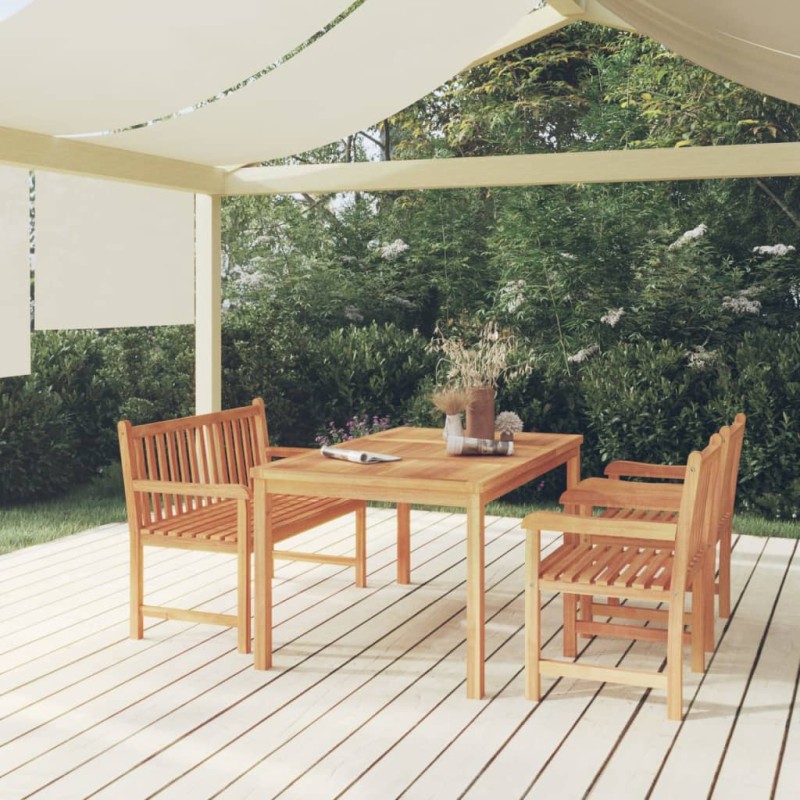 vidaXL Juego de comedor para jardín 4 piezas madera maciza de teca vidaXL Juego de comedor para jardín 4 piezas madera maciza de teca