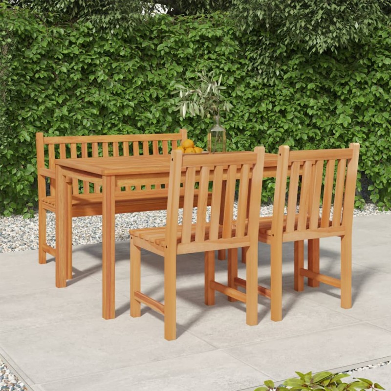 vidaXL Juego de comedor para jardín 4 piezas madera maciza de teca vidaXL Juego de comedor para jardín 4 piezas madera maciza de teca