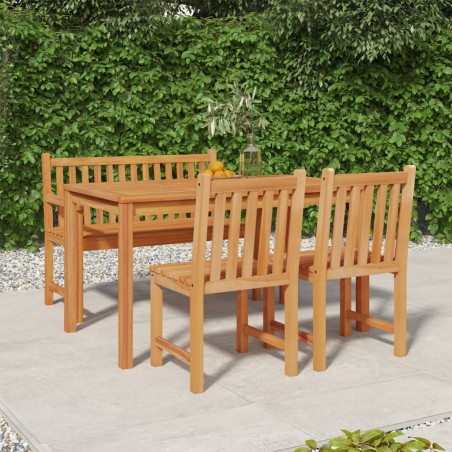 vidaXL Juego de comedor para jardín 4 piezas madera maciza de teca