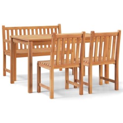 vidaXL Juego de comedor para jardín 4 piezas madera maciza de teca