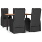vidaXL Juego comedor jardín 5 pzas madera acacia ratán sintético negro vidaXL Juego comedor jardín 5 pzas madera acacia ratán sintético negro