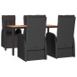 vidaXL Juego comedor jardín 5 pzas madera acacia ratán sintético negro vidaXL Juego comedor jardín 5 pzas madera acacia ratán sintético negro