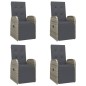 vidaXL Set comedor de jardín 5 piezas con cojines ratán sintético gris vidaXL Set comedor de jardín 5 piezas con cojines ratán sintético gris