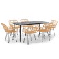 vidaXL Juego de comedor de jardín 7 piezas ratán sintético vidaXL Juego de comedor de jardín 7 piezas ratán sintético