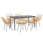 vidaXL Juego de comedor de jardín 7 piezas ratán sintético vidaXL Juego de comedor de jardín 7 piezas ratán sintético