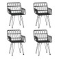 vidaXL Juego de comedor de jardín 5 piezas ratán sintético negro vidaXL Juego de comedor de jardín 5 piezas ratán sintético negro