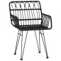 vidaXL Juego de comedor de jardín 5 piezas ratán sintético negro vidaXL Juego de comedor de jardín 5 piezas ratán sintético negro