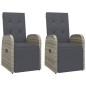 vidaXL Set comedor de jardín 3 piezas con cojines ratán sintético gris vidaXL Set comedor de jardín 3 piezas con cojines ratán sintético gris