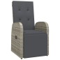 vidaXL Set comedor de jardín 3 piezas con cojines ratán sintético gris vidaXL Set comedor de jardín 3 piezas con cojines ratán sintético gris